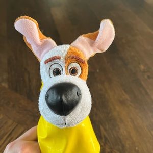 🔥Secret life of pets MAX dog w/ yellow raincoat jacket on 8i x 8in plush terrier